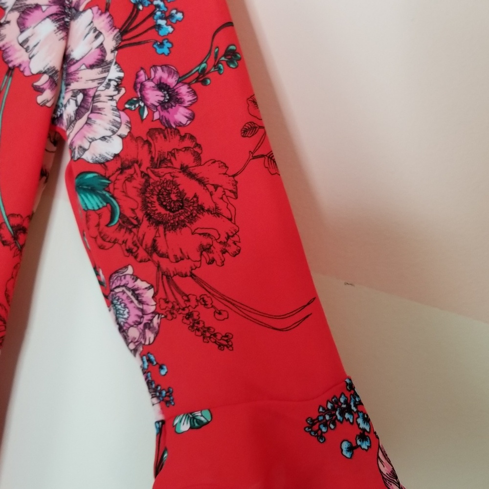 Haute Project red boho style kimono sz. M - Picture 3 of 6
